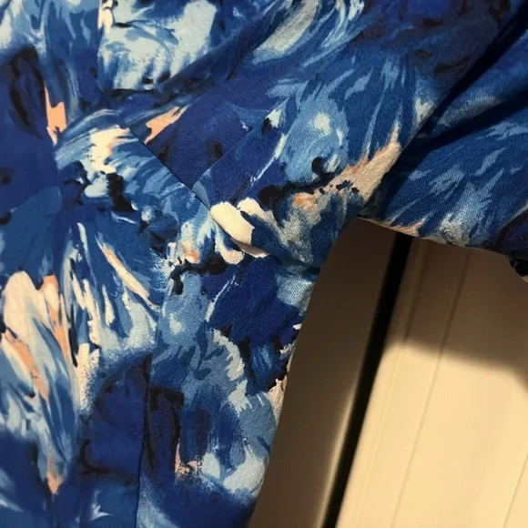 Peck & Peck Vibrant Blue White & Pink Patterned Fabric size 16 Gender reveal - Picture 7 of 7